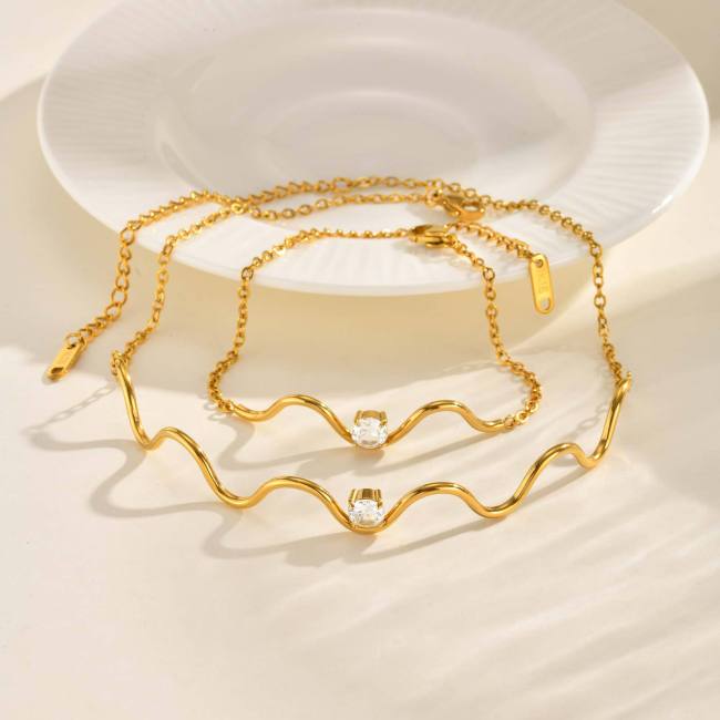 Wholesale Stainless Steel Wave Collar Bracelet