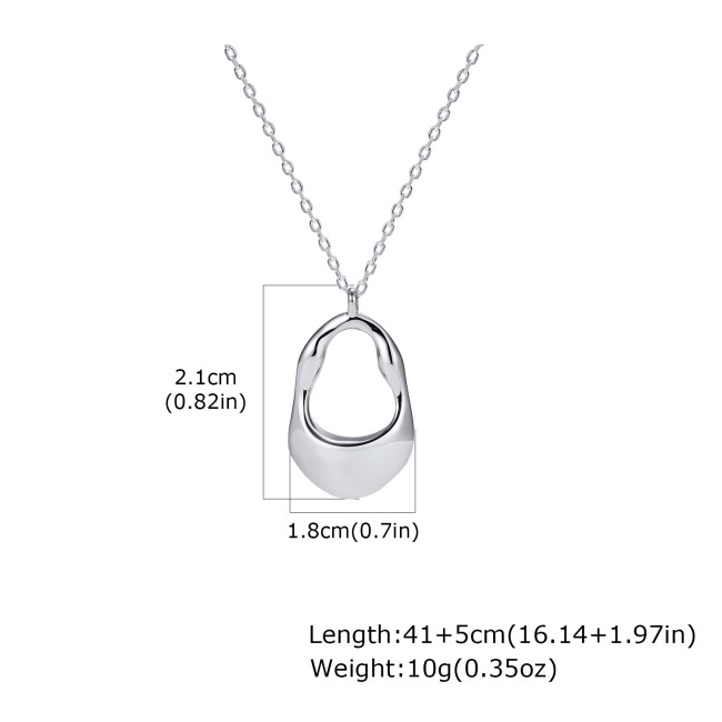 Wholesale Irregular Copper Pendant Steel Necklace