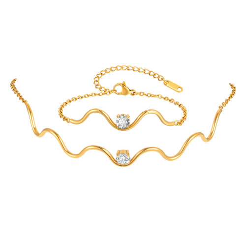 Wholesale Stainless Steel Wave Collar Bracelet