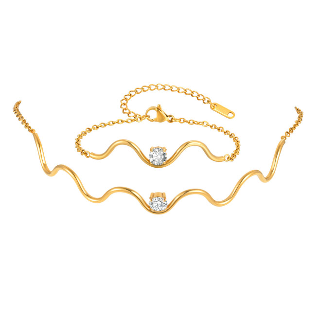 Wholesale Stainless Steel Wave Collar Bracelet