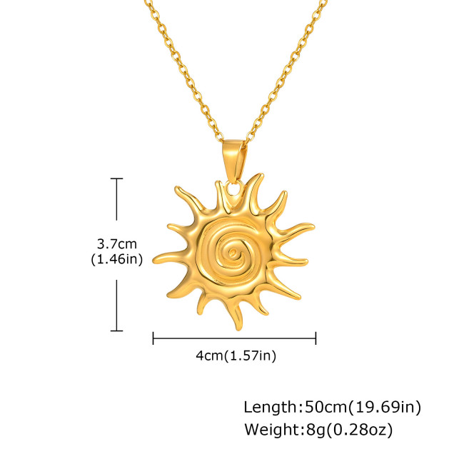 Wholesale Stainless Steel Sun Pendant Necklace