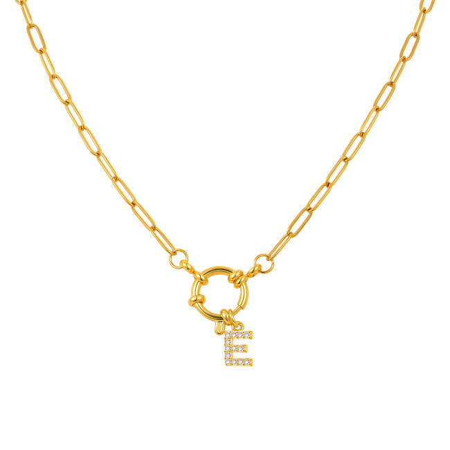 Wholesale Stainless Steel Copper Initial Necklace