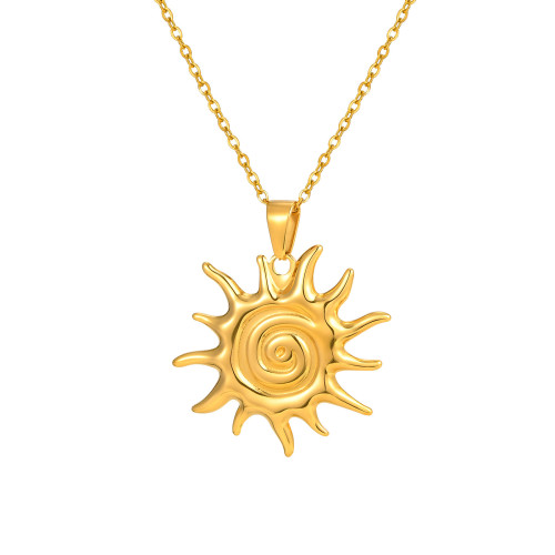 Wholesale Stainless Steel Sun Pendant Necklace
