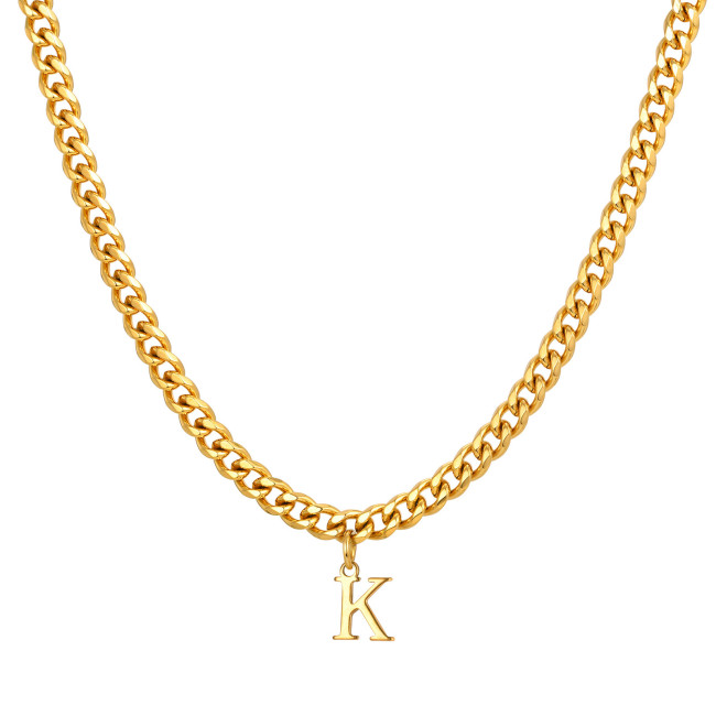 Wholesale Stainless Steel Men's Initial Necklace