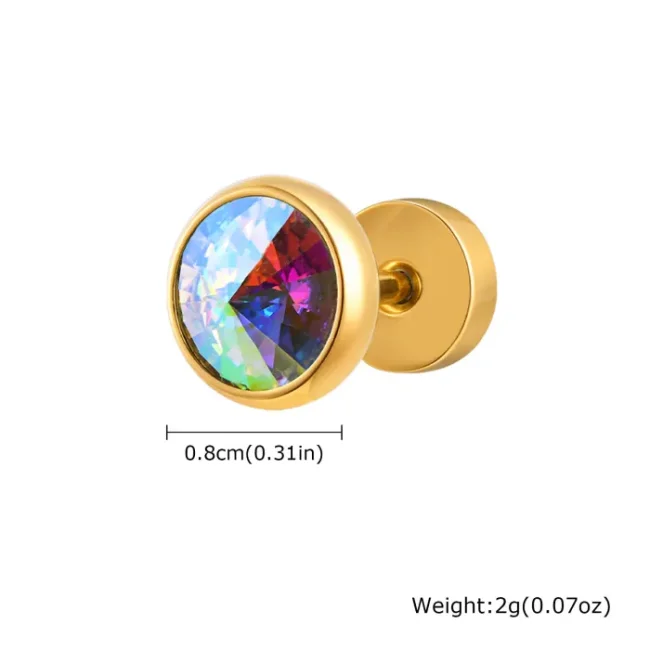Wholesale Stainless Steel Zirconia Men's Earrings