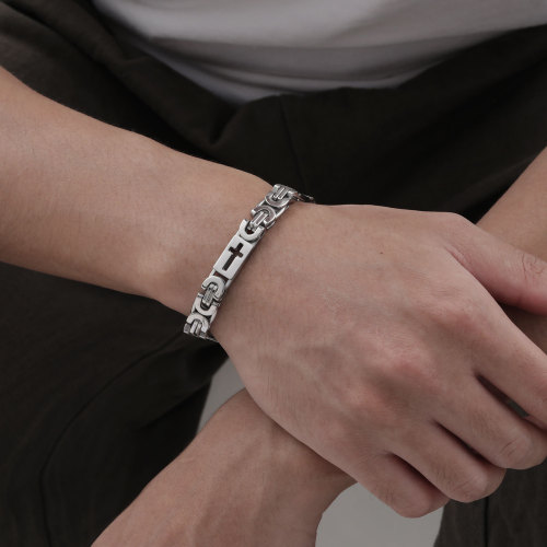 Wholesale Stainless Steel Cross Byzantine Bracelet