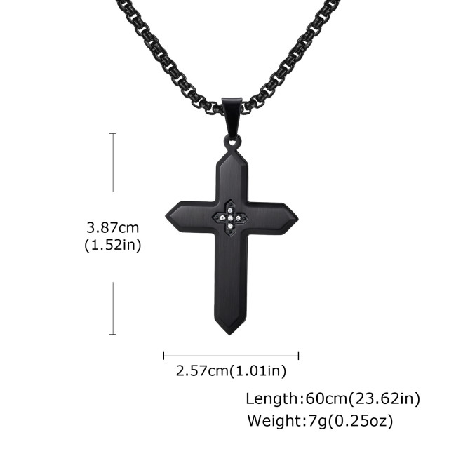 Wholesale Stainless Steel Cross with Zirconia Pendant