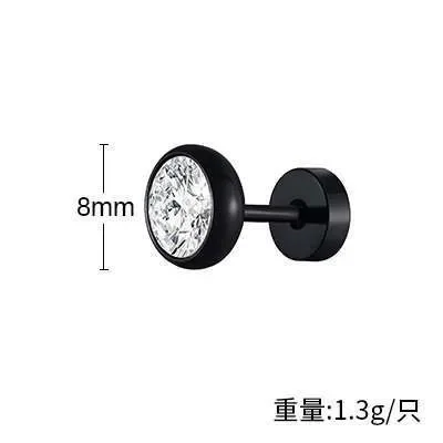 Wholesale Stainless Steel Zirconia Men's Earrings