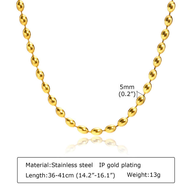 Wholesale Stainless Steel Rugby Ball Chain Necklace