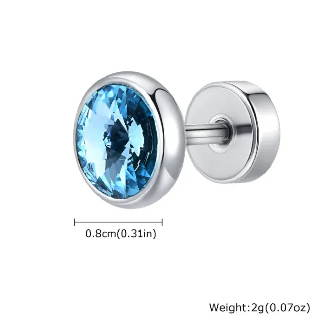 Wholesale Stainless Steel Zirconia Men's Earrings
