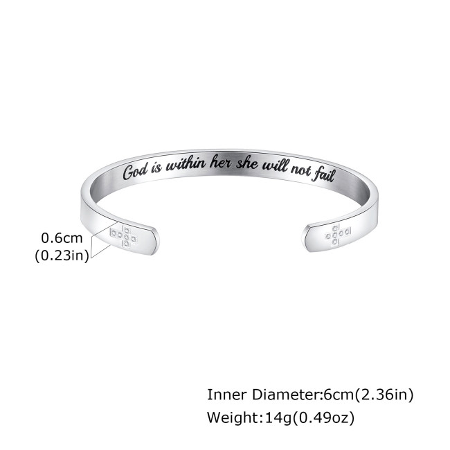 Wholesale Stainless Steel Inspirational Bangle