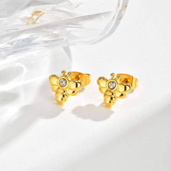 Wholesale Stainless Steel Bee Earrings