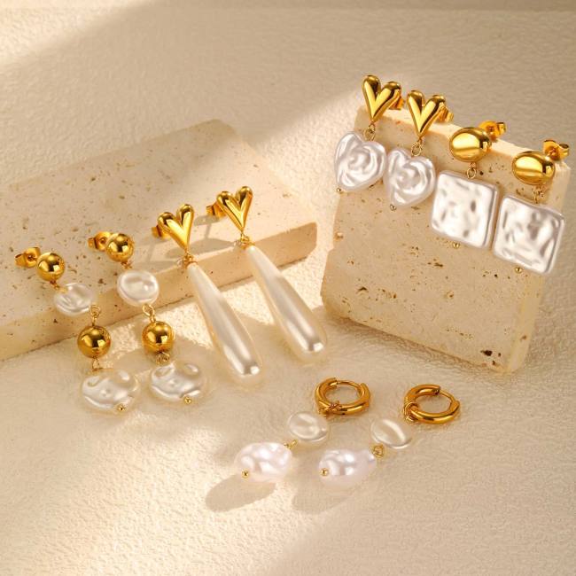 Wholesale Stainless Steel Pearl Earrings