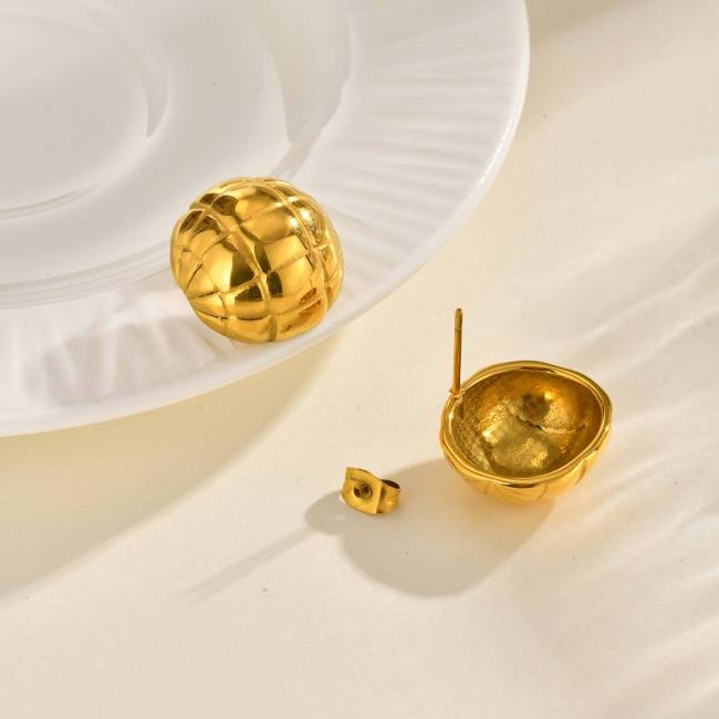 Wholesale Stainless Steel Dome Earrings