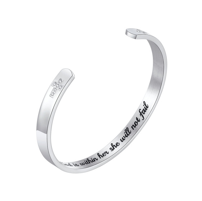 Wholesale Stainless Steel Inspirational Bangle