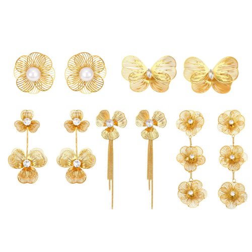 Wholesale Stainless Steel Butterfly Flower Earrings