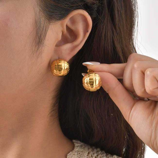 Wholesale Stainless Steel Dome Earrings