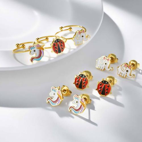 Wholesale Stainless Steel Cute Kids Bracelet Ring Earrings