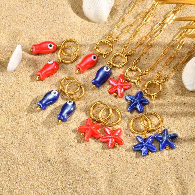 Wholesale Stainless Steel Ocean Theme Necklace