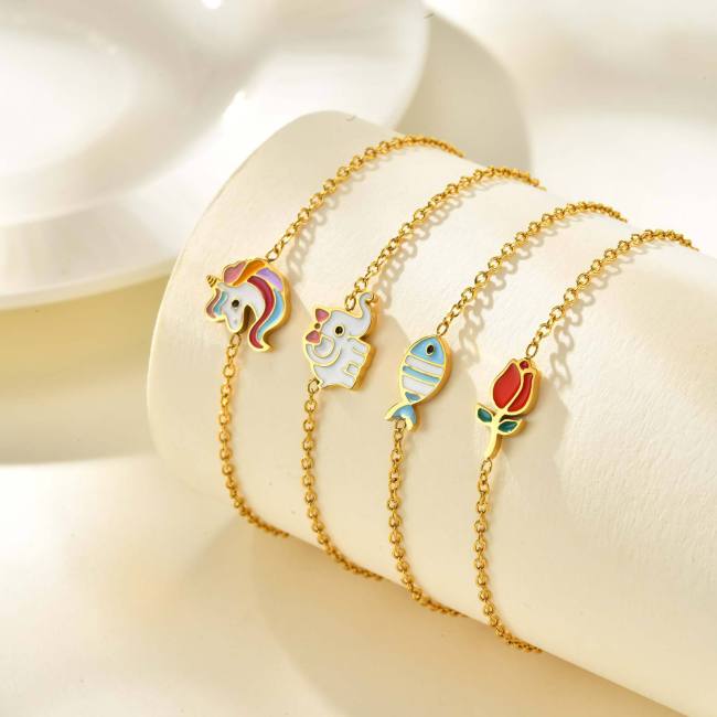 Wholesale Stainless Steel Cute Kids Bracelet Ring Earrings