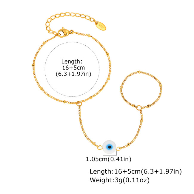 Wholesale Steel Evil Eye Hand Chain Bracelet