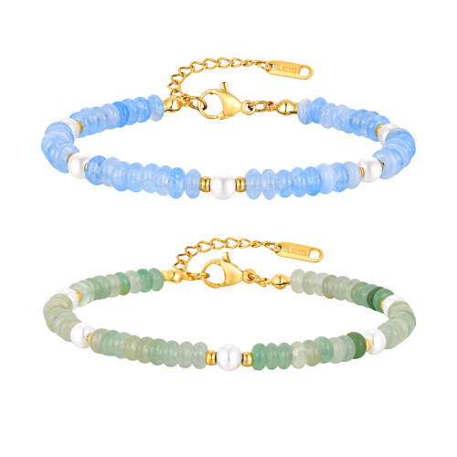 Wholesale Stainless Steel Crystal Beaded Bracelet