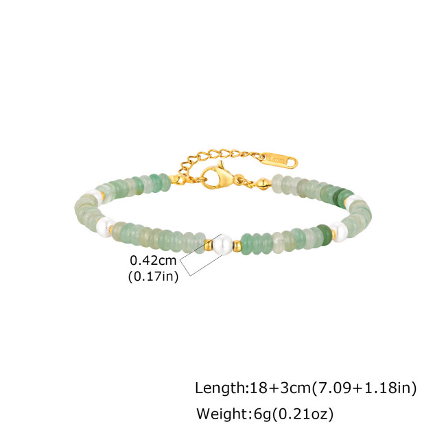 Wholesale Stainless Steel Crystal Beaded Bracelet