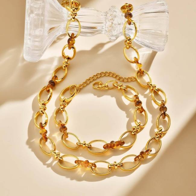 Wholesale Stainless Steel Resin Collar Chain