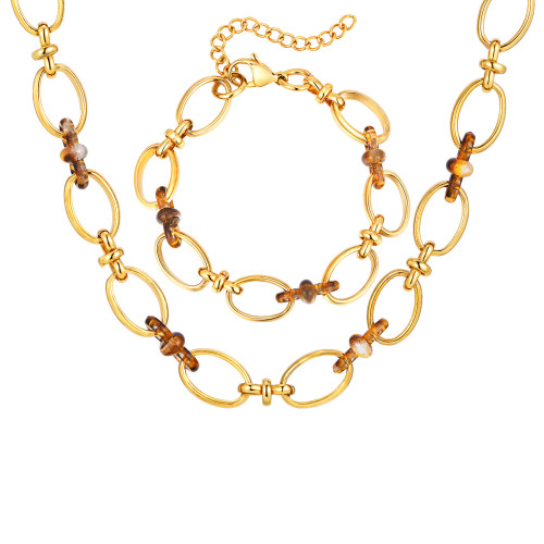 Wholesale Stainless Steel Resin Collar Chain