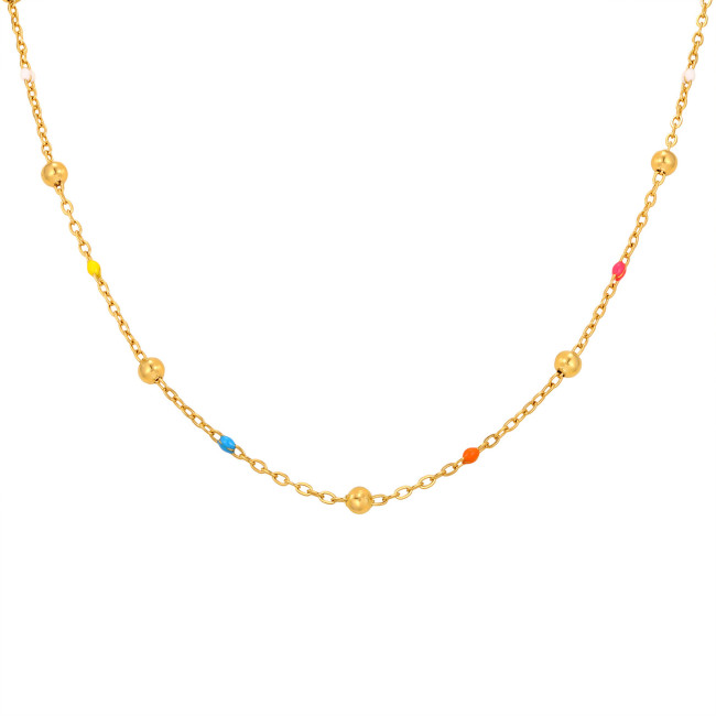 Wholesale Stainless Steel Colorful Beads Necklace