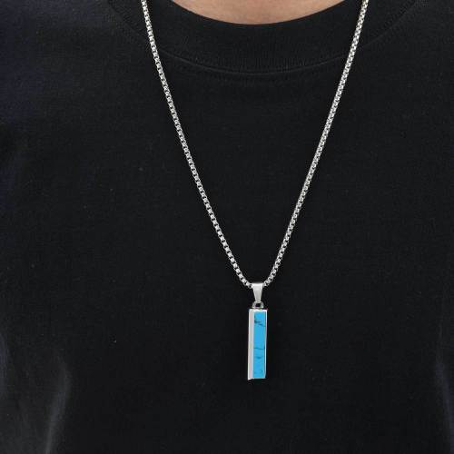 Wholesale Stainless Steel Agate Turquoise Pendant