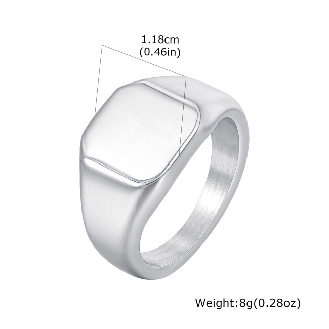 Wholesale Stainless Steel Brushed Stamp Ring