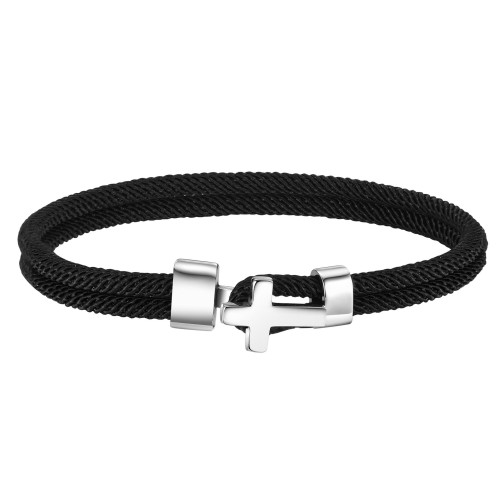 Wholesale Stainless Steel Cross Rope Bracelet