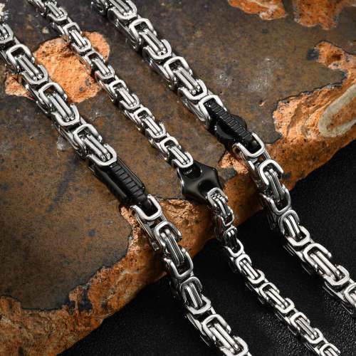 Wholesale Stainless Steel Men Byzantine Chain Bracelet