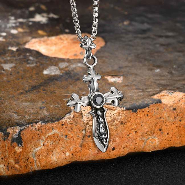 Wholesale Stainless Steel Cross Sword Necklace