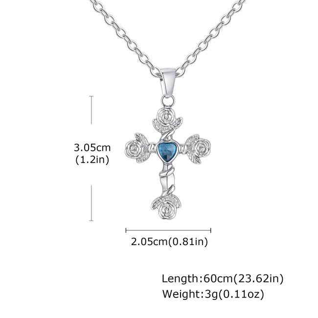 Wholesale Stainless Steel Rose Cross Pendant