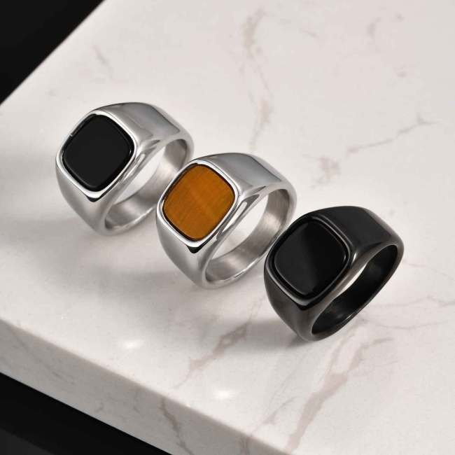 Wholesale Stainless Steel Tiger Eye Stone Ring