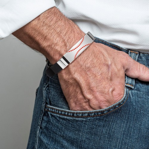 Wholesale Stainless Steel Baseball Bracelet