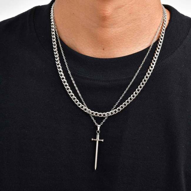 Wholesale Stainless Steel Sword Pendant Necklace