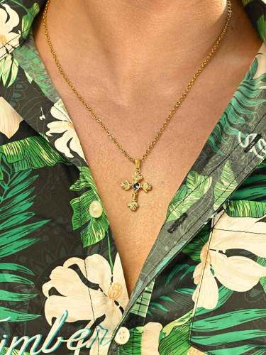 Wholesale Stainless Steel Rose Cross Pendant