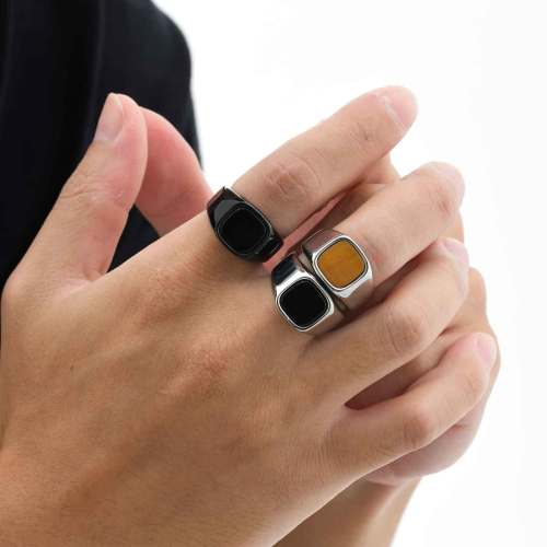 Wholesale Stainless Steel Tiger Eye Stone Ring