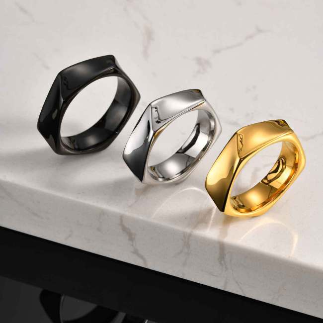 Wholesale Stainless Steel Pentagonal Ring