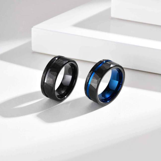 Wholesale Tungsten Hammered Ring
