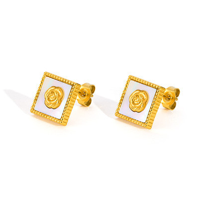 Wholesale Stainless Steel Rose Earrings