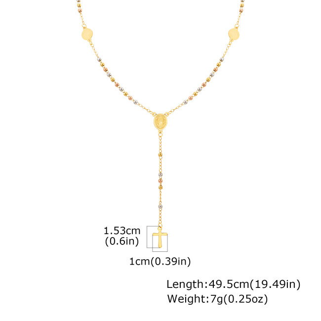 Wholesale Stainless Steel Crucifix Madonna Necklace