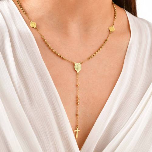 Wholesale Stainless Steel Crucifix Madonna Necklace