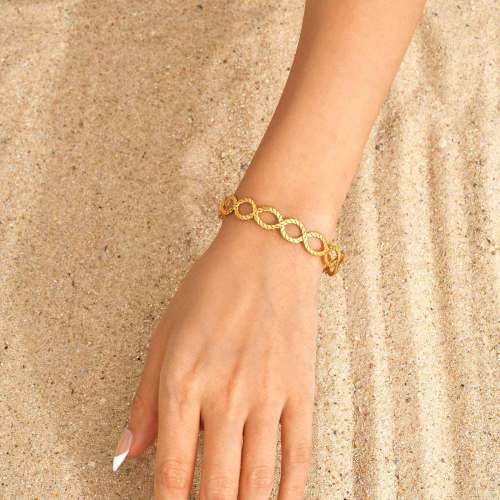 Wholesale Stainless Steel Twisted Rope Link Open Cuff Bangle