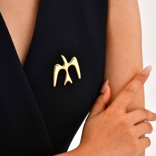 Wholesale Stainless Steel Swallow Brooch