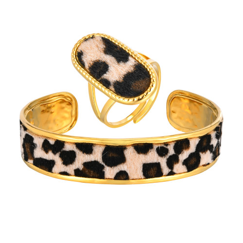 Wholesale Stainless Steel Leopard Bangle Ring