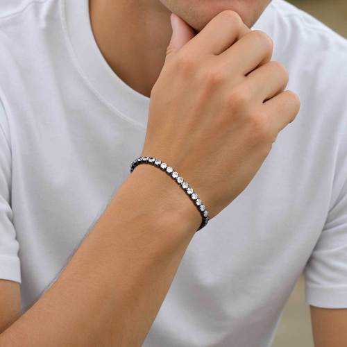 Wholesale Copper Zirconia Black Bracelet